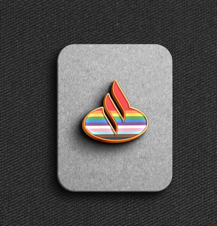 LGBT - Pin de Metal Logo Santander